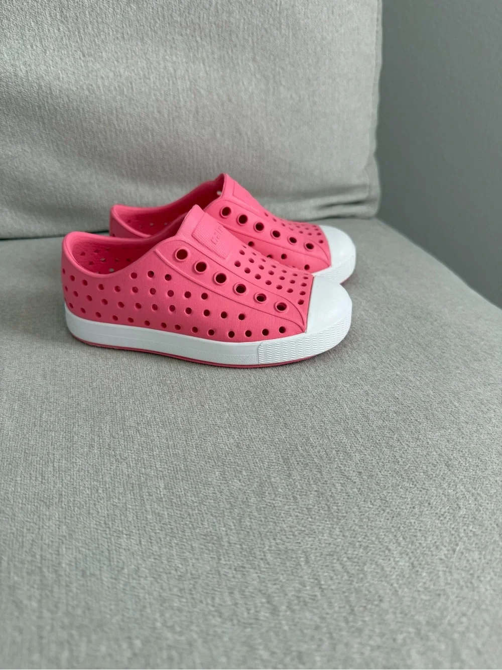 Native Shoes Kids Pink Slip-On Water Sneakers with White Toe